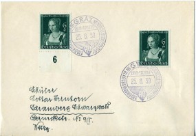 1939, 25.Aug., Bf.m. MeF. GRAZ - VII. REICHSTAGUNG DER AUSLANDSDEUTSCHEN 25.VIII.-1.IX.19...