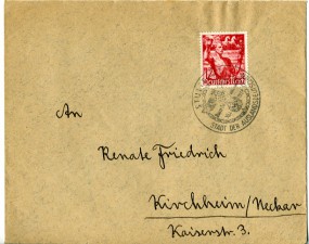 1938, 30.Jan., Bf.m. EF. STUTTGART STADT DER AUSLANDSDEUTSCHEN - ZUM 30. JANUAR(So.-Stpl...