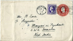 1920, 15.Jun., 2¢-GA-Umschlag m. Zus.-Frankatur. PASSAIC N.J.(Masch.-Stpl.) über PAJAKO...
