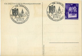 1941, 15.Aug., Ans.-Kte. m. EF. KRAKAU - EIN JAHR NSDAP IM GENERALGOUVERNEMENT(So.-Stpl....