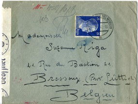 1942, 7.Mai , Bf.m. EF. BERLIN-WILHELMSRUH a(Handstpl.) nach Belgien. Porto: RM 0.25. M....