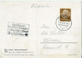 1939, 20.Jun., Drucks.-Kte. m. EF. FAHRBARES POSTAMT - GAUFAHRT DER ALTEN KÄMPFER DER BAY...