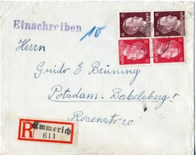 1942, 19.Jul., R-Bf.m. MiF. EMMERICH 1.(Handstpl.) nach POSTDAM-BABELSBERG 1 e. Sonnta...