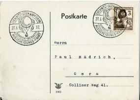 1937, 27.Mrz., Drucks.-Kte. m. EF. CHEMNITZ-SÜDKAMPFBAHN - GORDON-BENNETT AUSSCHEIDUNGS-F...