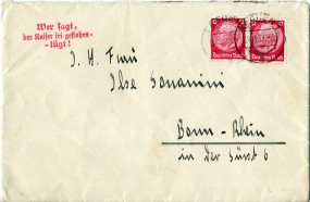 1933, 24.Dez., Bf.m. MeF. AACHEN 1 a(Handstpl.) nach Bonn. Sonntags gestempelt! Porto: R...