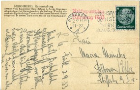 1933, 2.Sep., Ans.-Kte. m. EF. NÜRNBERG 2 ** - REICHSPARTEITAG DER NSDAP IN NÜRNBERG 30.A...