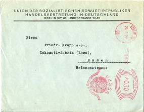 1928, 24.Jan., Bf. BERLIN SW68 - U.d.S.S.R. HANDELSVERTRETUNG IN DEUTSCHLAND(Abs.-Freist...