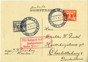 1930, 7.Jan., Kte. m. MiF. CONFERENCE DE LA HAYE 1929-1930(So.-Stpl.) nach Deutschland. ...