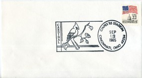 1985, 13.Sep., Umschlag m. EF. CINCINNATI, OHIO 45234 CINPEX '85 STATION - CARDINAL(So.-...