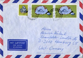 1982, 13.Mrz., Lp.-Bf.m. MiF. MOMBASA KENYA(Handstpl.) nach Westdeutschland. Porto: 3'50...