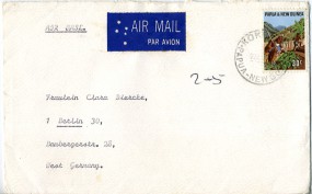 1971, 23.Aug., Lp.-Bf.m. EF. KOKOPO PAPUA-NEW GUINEA(Handstpl.) nach Westdeutschland. Po...