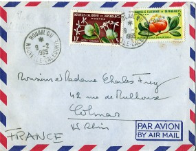 1965, 9.Feb., Lp.-Bf.m. MiF. HOUAILOU NOUVELLE-CALEDONIE(Handstpl.) nach Frankreich. Por...
