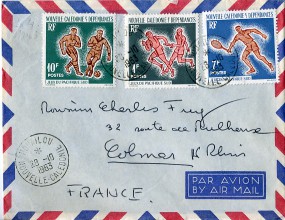 1963, 28.Okt., Lp.-Bf.m. MiF. HOUAILOU NOUVELLE CALEDONIE(Handstpl.) nach Frankreich. Po...