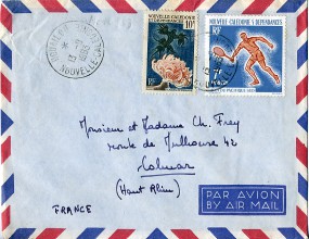 1963, 13.Sep., Lp.-Bf.m. MiF. HOUAILOU NOUVELLE-CALEDONIE(Handstpl.) nach Frankreich. Po...
