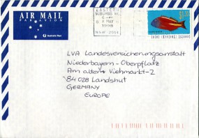1998, 8.Mai , Lp.-Bf.m. EF. EASTERN SUBURBS MC 6 NSW 2004 -..(undeutl.Masch.-Werbestpl.)...