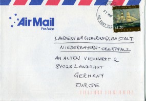 1998, 7.Mai , Lp.-Bf.m. EF. HEIDELBERG L.P.O. VIC AUST 3084(Handstpl.) nach Deutschland....