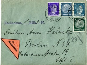 1941, 20.Dez., NN-Bf.m. MiF. HERRNSTADT KR.GUHRAU b(Handstpl.) nach Berlin. Porto: RM 0....