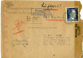1944, 15.Nov., Lp.-Bf.m. EF. HOPPENSTEDT ÜBER HEUDEBER (NORDHARZ)(viol.Handstpl.) nach C...