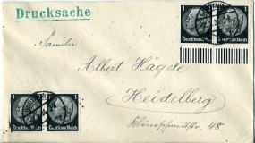 1934, 2.Feb., Drucks.-Bf.m. MeF. DORTMUND 1 *r(Handstpl.) nach Heidelberg. Porto: RM 0.0...