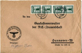 1942, 10.Jun., Bf.m. MeF. NORTHEIM (HAN) b(Handstpl.) nach Hannover. Porto: RM 0.24. Abs...