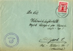 1938, 3.Okt., Bf.m. EF. SCHLEIZ a(Handstpl.) nach Stuttgart. Porto: RM 0.12. Abs.: 
