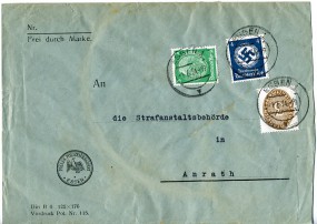 1934, 1.Jun., Bf.m. MiF. ESSEN 1 v(Handstpl.) nach Anrath. Porto: RM 0.12. 5Pfg.-Mke. m....