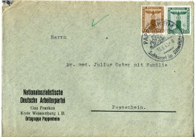 1942, 13.Jun., Bf.m. MiF. PAPPENHEIM - LUFTKURORT IM ALTMÜHLTAL(Handwerbestpl.) nach Pap...