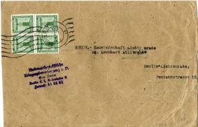 1944, 14.Jun., Bf.m. MeF. BERLIN O17 ab(Rollerstpl.) nach Berlin. Porto: RM 0.20. Eine M...