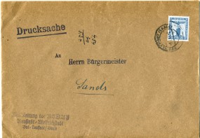 1941, 9.Apr., Drucks.-Bf.m. EF. BAD NEUSTADT (SAALE).(Handstpl.) nach Sands. Porto: RM 0...