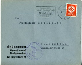 1936, 18.Dez., Bf.m. EF. HILDESHEIM s - WEIHNACHTS- UND NEUJAHRSPOST FRÜHZEITIG EINLIEFER...