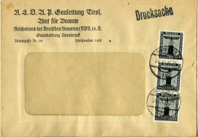 1939, 26.Jun., Fenster-Drucks.-Bf.m. MeF. INNSBRUCK 1 5k(österr. Handstpl.) nach ???. Po...