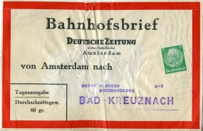 1941, 26.Jun., Zeitungs-Pn.-Vorderseite m. EF. ..(stumm. Rollerstpl.) nach Bad Kreuznach...