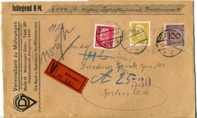 1932, 3.Okt., W-Bf.m. MiF. MOHRUNGEN **c(Handstpl.) nach BERLIN W8 *s. Postlaufzeit: 1...