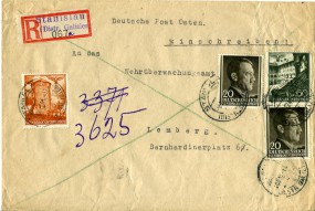 1941, 8.Dez., R-Bf.m. MiF. STANISLAU (DISTR. GALIZIEN) c(Handstpl.) nach LEMBERG 1 d. ...