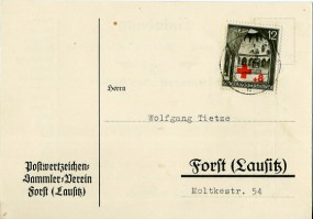 1940, 23.Sep., Kte. m. EF. LUBLIN 1 e(Handstpl.) nach Forst. Porto: Zl.0.12.