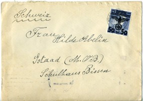 1940, 7.Jun., Bf.m. EF. WARSCHAU..(Handstpl.) in die Schweiz. Porto: Zl.0.50. M. dt.Zens...