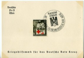 1940, 17.Aug., Kte. m. EF. RADOM - KRIEGSHILFSWERK FÜR DAS DEUTSCHE ROTE KREUZ(So.-Stpl....