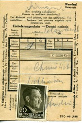 1943, 18.Mai , Einlieferungsschein m. EF. LUBLIN..(poln. Handstpl.). Porto: Zl.0.20.