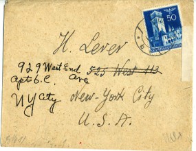 1940, ...Dez., Bf.m. EF. LUBLIN 4 *b*(poln. Handstpl.) nach NEW YORK, N.Y. - STATION H...