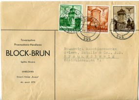 1942, 7.Jan., Bf.m. MiF. WARSCHAU C1 sss(Handstpl.) nach Braunschweig. Porto: Zl.0.24.