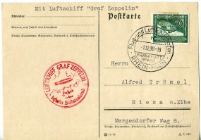 1938, 1.Dez., Zepp.-Kte. m. EF. FRANKFURT (MAIN) h - FLUG- UND LUFTSCHIFFHAFEN RHEIN-MAIN...
