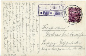 1929, 21.Mai , Ans.-Kte. m. EF. VANOV (USTÍ NAD LABEM) WANOW (AUSSIG)(viol.Landpoststpl....