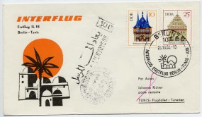 1968, 26.Okt., Lp.-Drucks.-Bf.m. MiF. 107 BERLIN 7 - INTERFLUG ERSTFLUG BERLIN-TUNIS IL18...