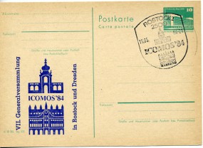 1984, 15.Mai , 10Pfg.-GA-Kte. 2500 ROSTOCK 2 - ICOMOS '84(So.-Stpl.).