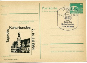 1984, 7.Jul., 10Pfg.-GA-Kte. 7010 LEIPZIG 1 - TAGE DES KULTURBUNDES 8.-14.JULI 1984(So.-...