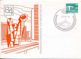 1984, 12.Jul., 10Pfg.-GA-Kte. 4020 HALLE 2 - NATIONALE BRIEFMARKENAUSSTELLUNG(So.-Stpl.)...