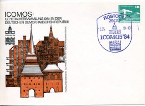 1984, 10.Mai , 10Pfg.-GA-Kte. 2500 ROSTOCK 2 - ICOMOS '84(So.-Stpl.).