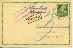 1916, 3.Aug., 5H.-GA-Kte. HARRACHSDORF.. a(Handstpl.) nach Deutschland. Porto: K.0.05. M...