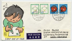 1981, 23.Jul., Lp.-FDC m. MeF. KOBE PORT JAPAN(Handstpl.) nach Westdeutschland. Porto: ¥...