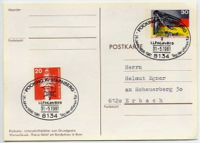 1981, 31.Mai , 30Pfg.-So.-GA-Kte. m. Zus.-Frankatur. 8134 PÖCKING, KR. STARNBERG - LLFMLE...